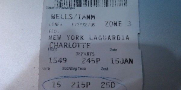 Ticket from US Air Flight 1549
