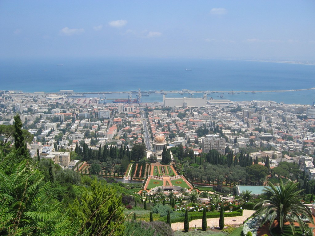 View from the The Bahá’í Gardens in Haifa