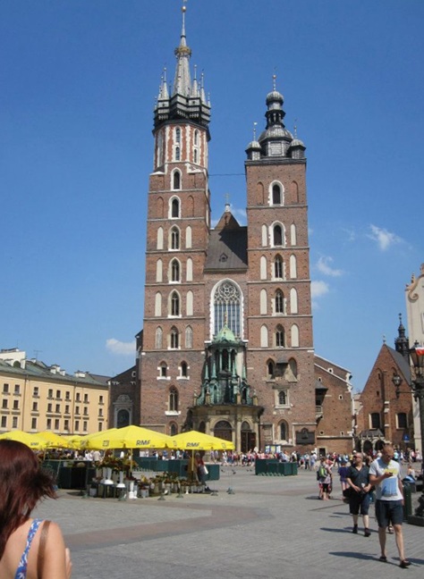 The central plaza in Krakow, Poland