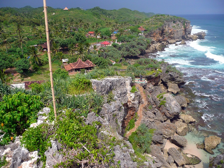 Beach and cliffs in Yogyakarta