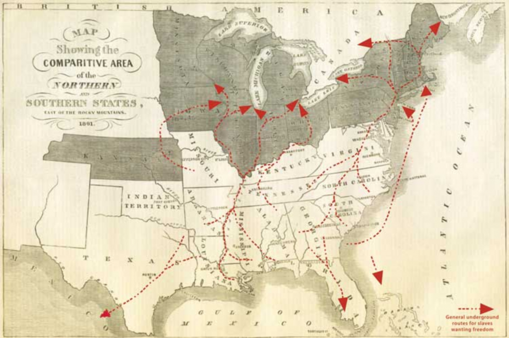 Map of african american movements post slavery