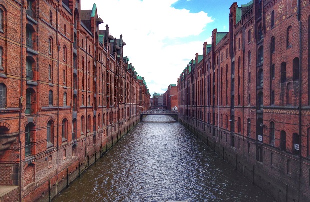 cool view of the Speicherstadt