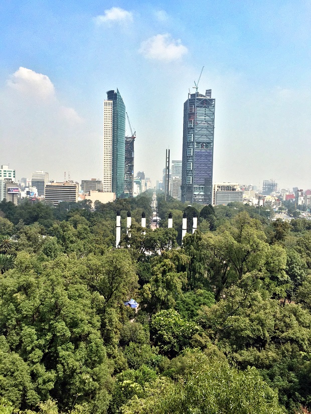 view of avenida la reforma from chapultapec castle in mexico city