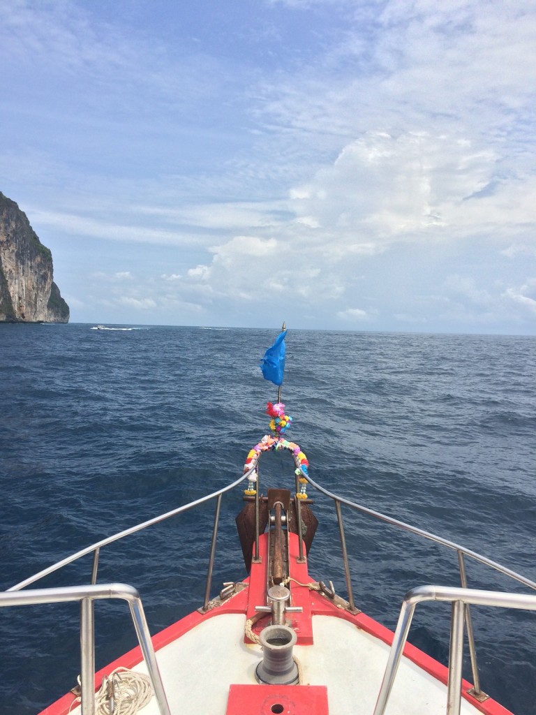 bow of scuba boat in krabi, thailand