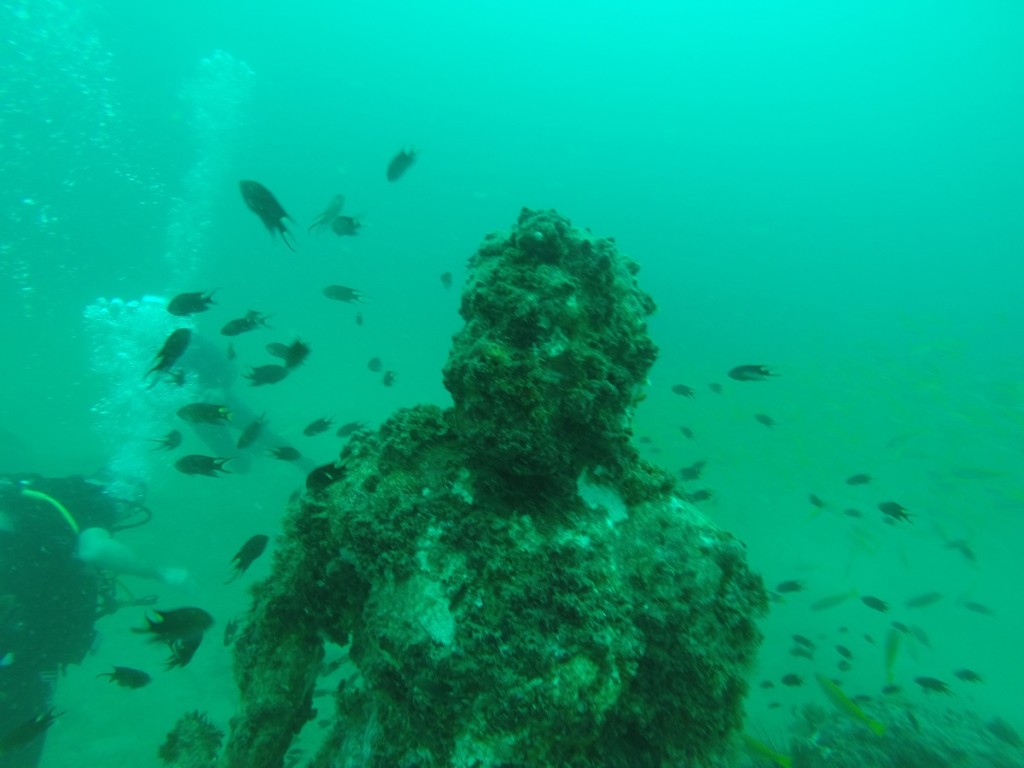 statue under the water in thailand