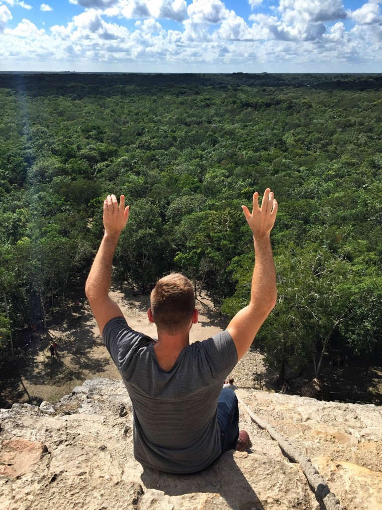 on top of the ruins of Coba in the Yucatan, Mexico
