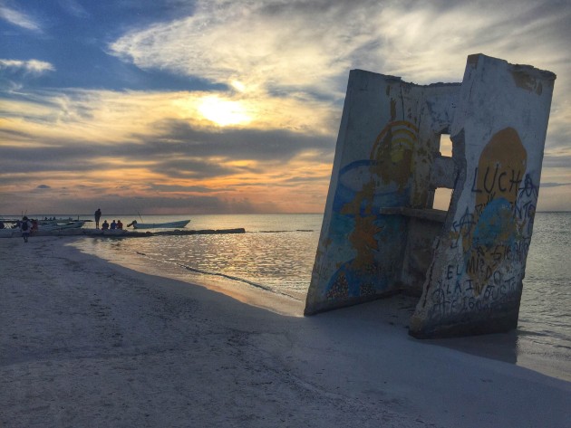 sunset bar in Holbox, Mexico