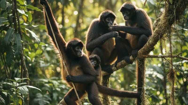 spider monkeys in Mexico