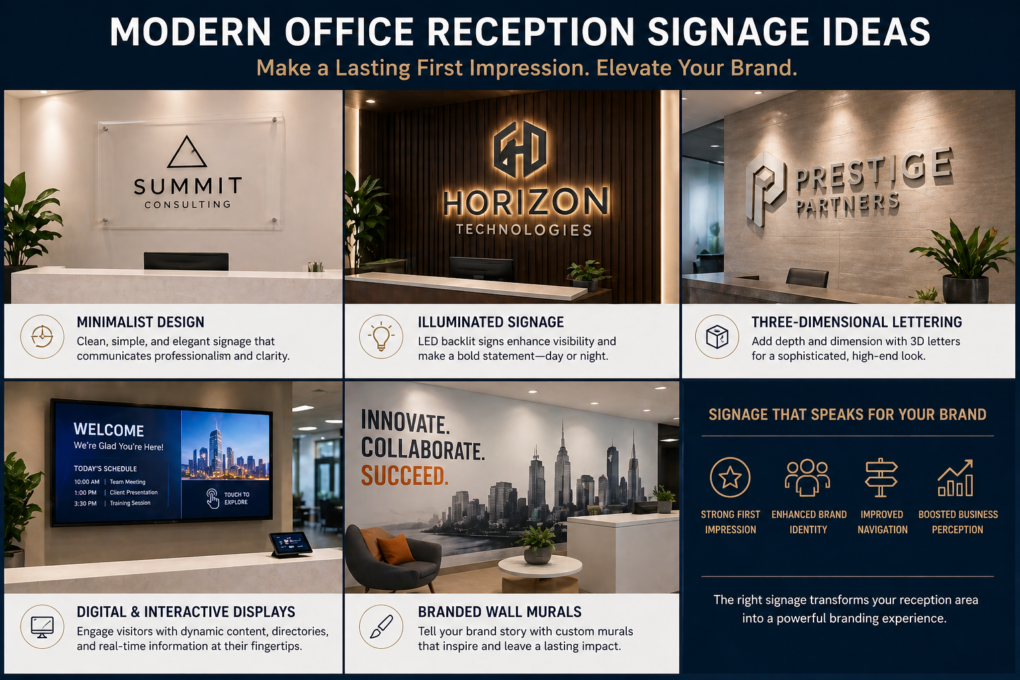 Modern Office Reception Signage Ideas to Elevate Your Brand