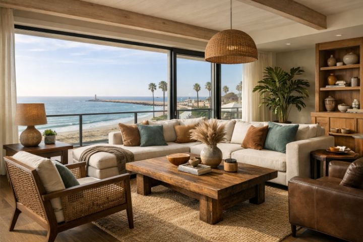 Newport Beach coastal living room design